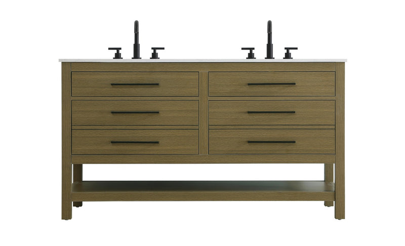 Elegant Lighting VF60560DMCB Bathroom Vanity, Chestnut Brown