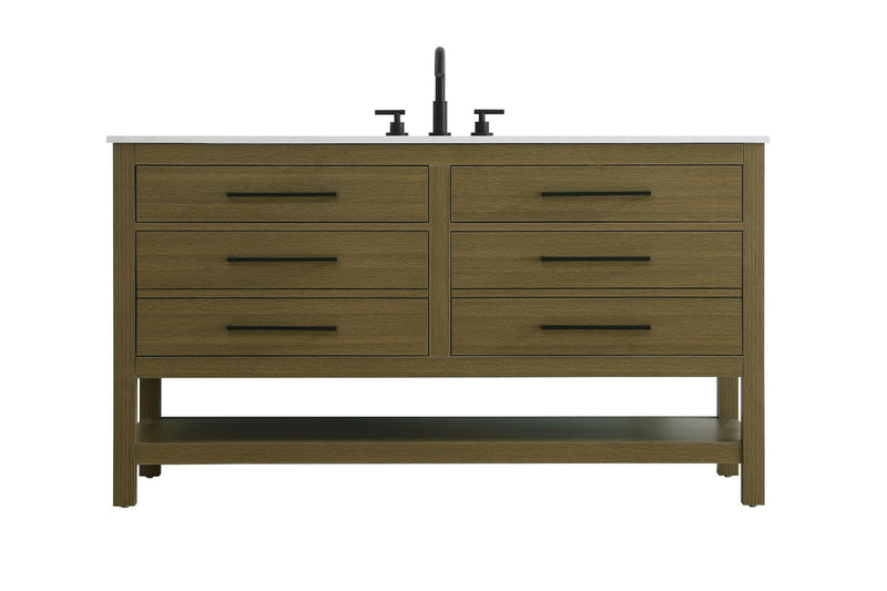 Elegant Lighting VF60560MCB Bathroom Vanity, Chestnut Brown
