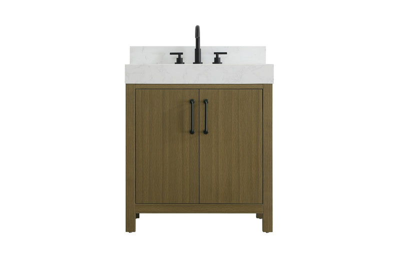 Elegant Lighting VF60630MCB-BS Bathroom Vanity, Chestnut Brown