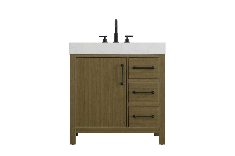 Elegant Lighting VF60632MCB Bathroom Vanity, Chestnut Brown