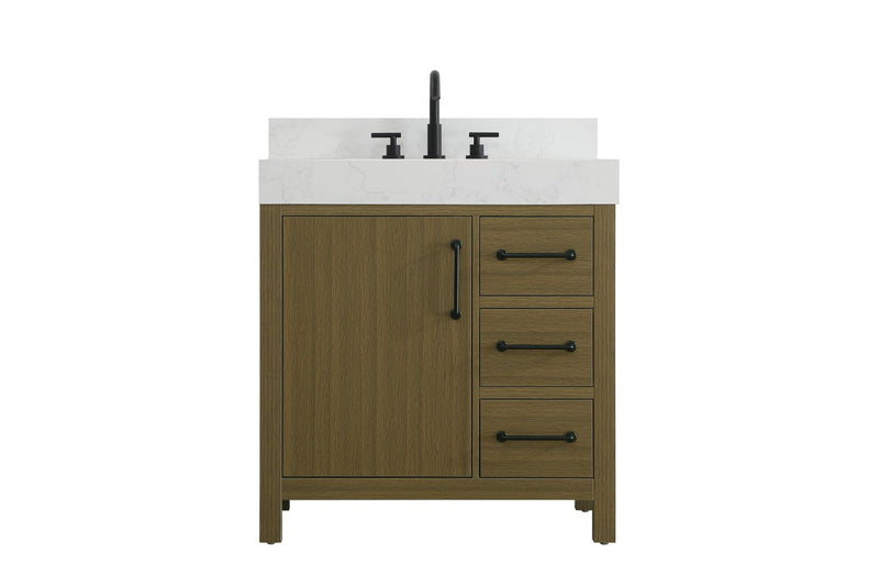 Elegant Lighting VF60632MCB-BS Bathroom Vanity, Chestnut Brown
