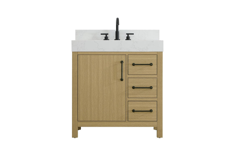 Elegant Lighting VF60632MHB-BS Bathroom Vanity, Honey Brown
