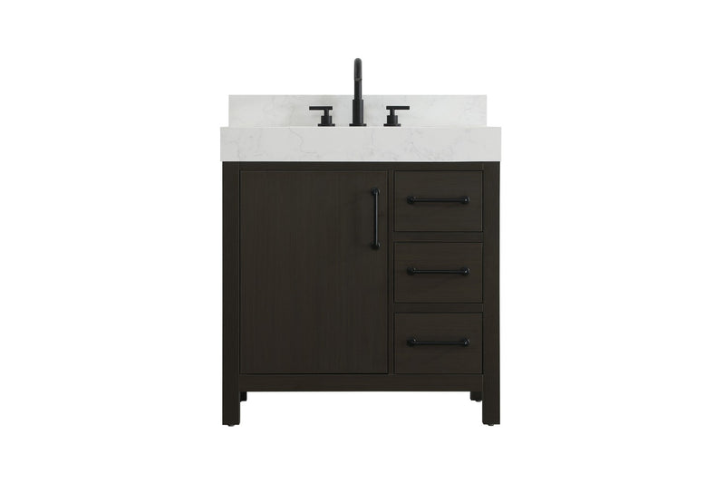 Elegant Lighting VF60632MMB-BS Bathroom Vanity, Mocha Brown