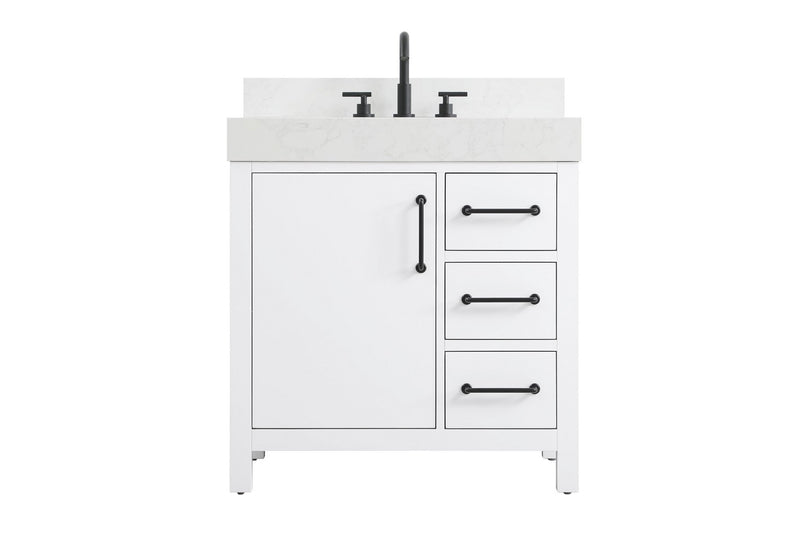 Elegant Lighting VF60632WH-BS Bathroom Vanity, White