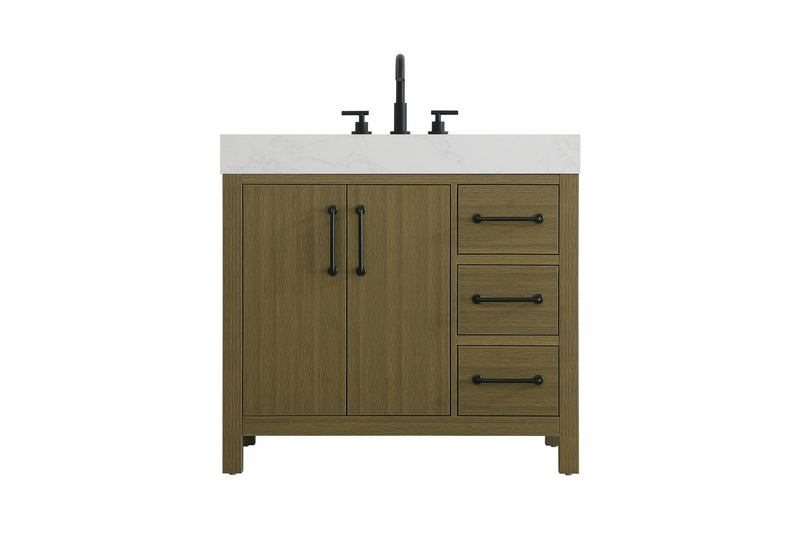 Elegant Lighting VF60636MCB Bathroom Vanity, Chestnut Brown
