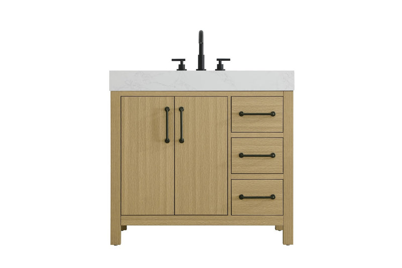 Elegant Lighting VF60636MHB Bathroom Vanity, Honey Brown