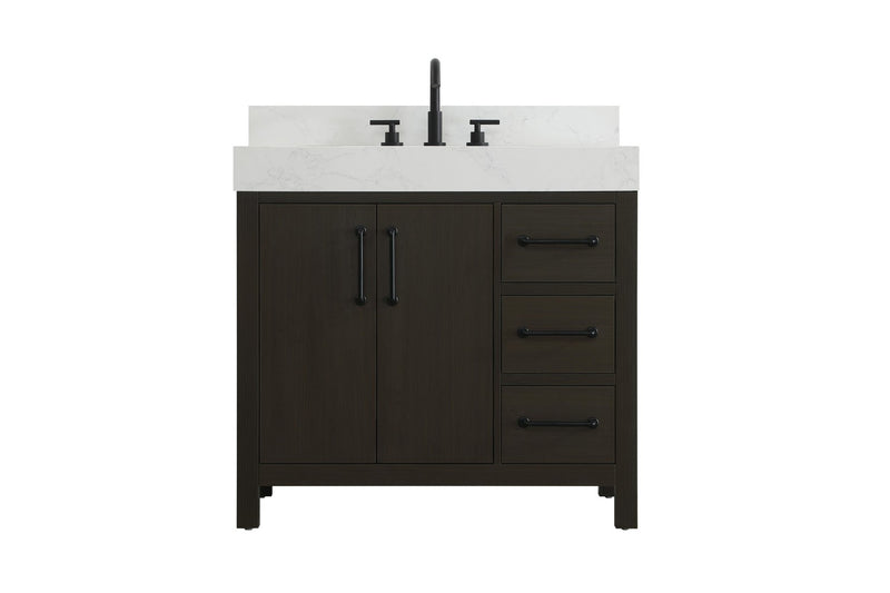 Elegant Lighting VF60636MMB-BS Bathroom Vanity, Mocha Brown