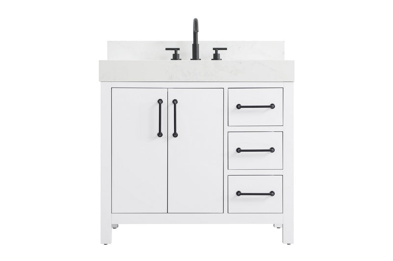 Elegant Lighting VF60636WH-BS Bathroom Vanity, White