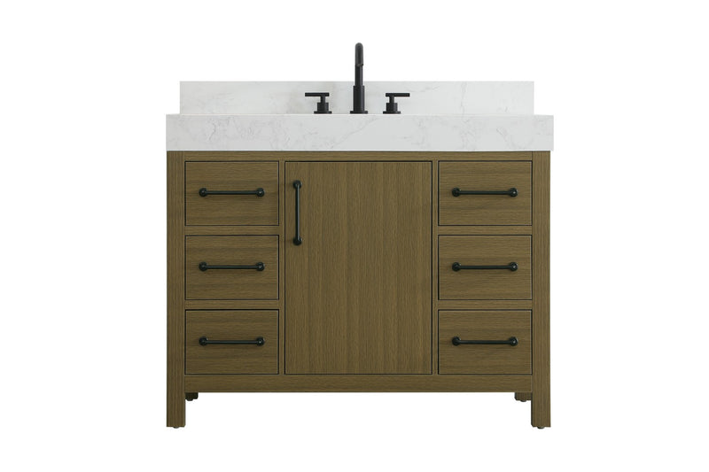 Elegant Lighting VF60642MCB-BS Bathroom Vanity, Chestnut Brown