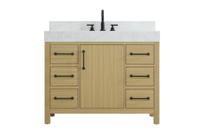 Elegant Lighting VF60642MHB-BS Bathroom Vanity, Honey Brown