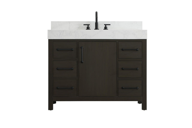 Elegant Lighting VF60642MMB-BS Bathroom Vanity, Mocha Brown