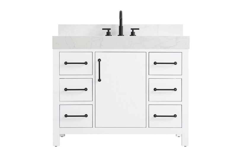 Elegant Lighting VF60642WH-BS Bathroom Vanity, White