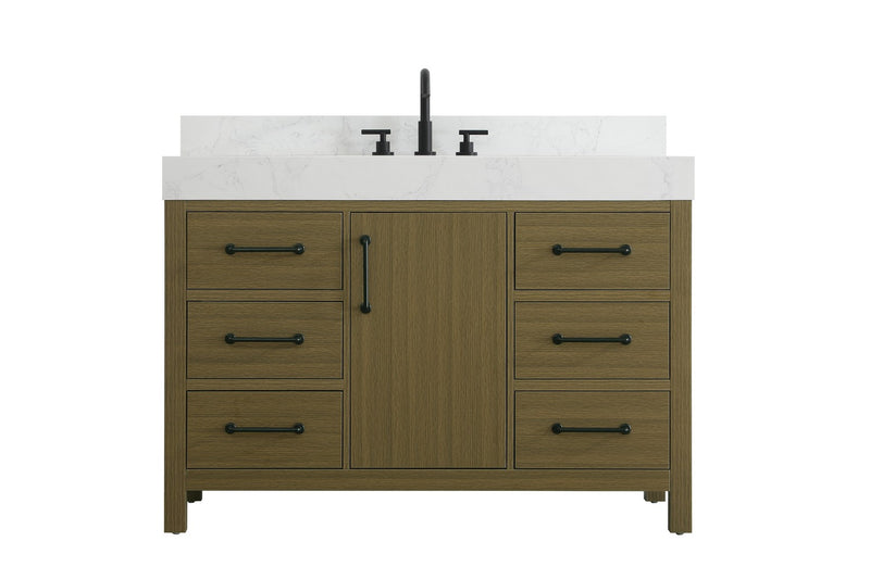 Elegant Lighting VF60648MCB-BS Bathroom Vanity, Chestnut Brown