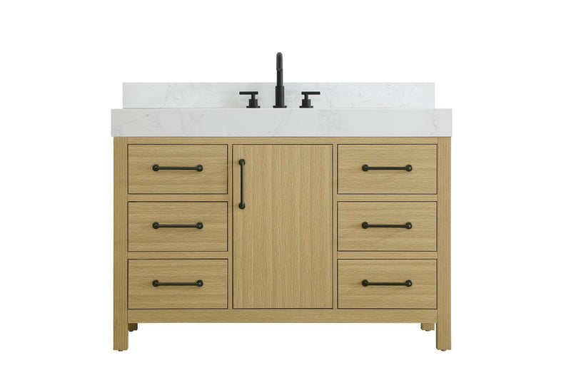 Elegant Lighting VF60648MHB-BS Bathroom Vanity, Honey Brown