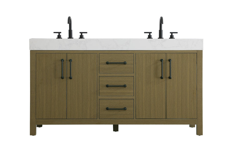Elegant Lighting VF60660DMCB Bathroom Vanity, Chestnut Brown