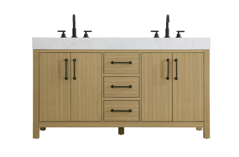 Elegant Lighting VF60660DMHB Bathroom Vanity, Honey Brown
