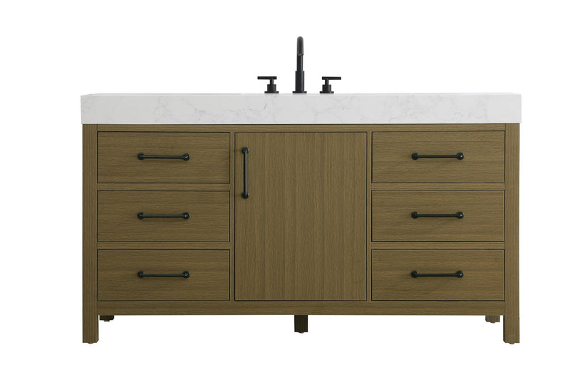 Elegant Lighting VF60660MCB Bathroom Vanity, Chestnut Brown