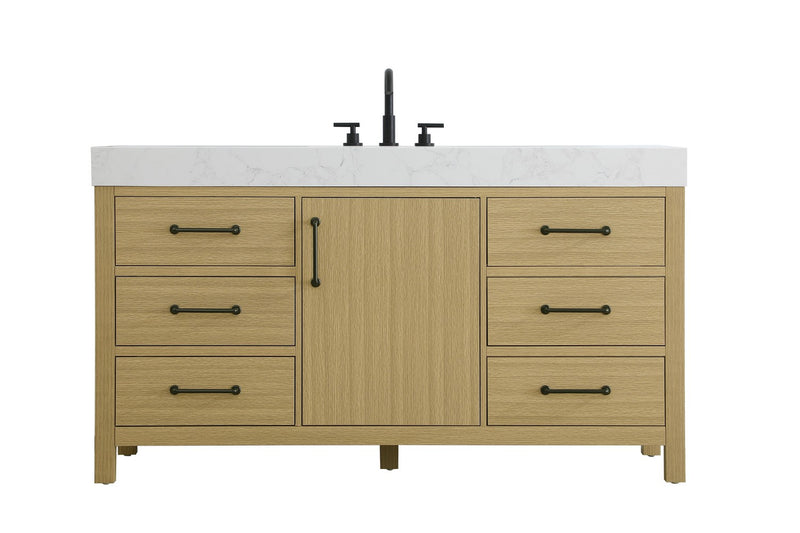 Elegant Lighting VF60660MHB Bathroom Vanity, Honey Brown