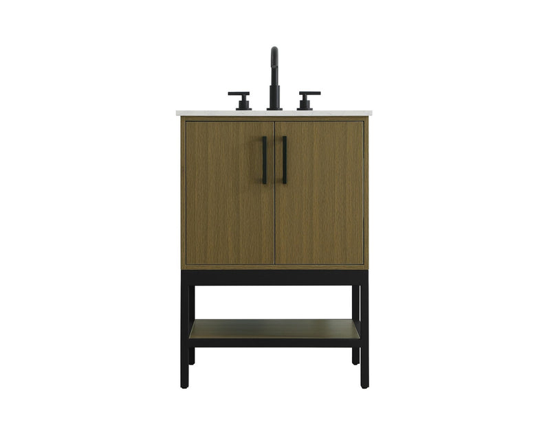 Elegant Lighting VF60724MCB Bathroom Vanity, Chestnut Brown