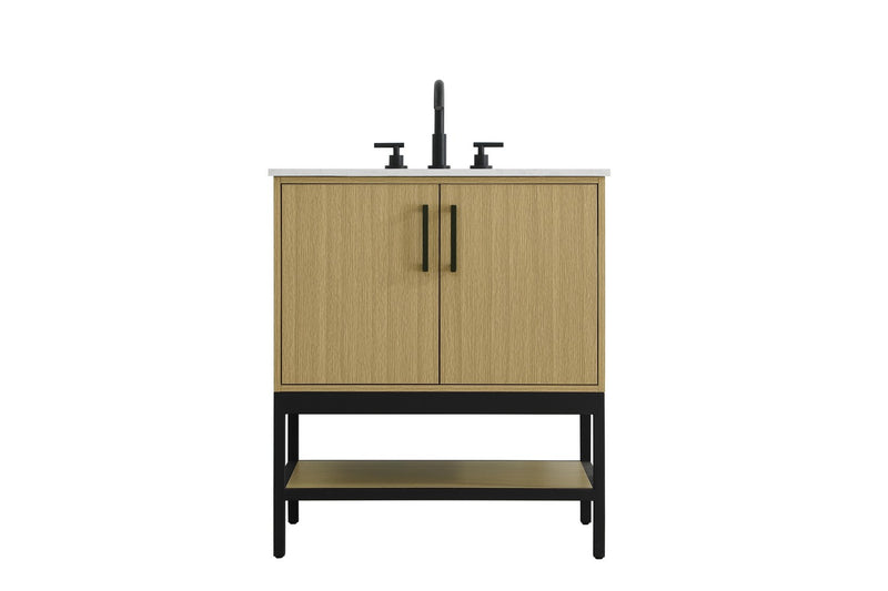 Elegant Lighting VF60730MHB Bathroom Vanity, Honey Brown