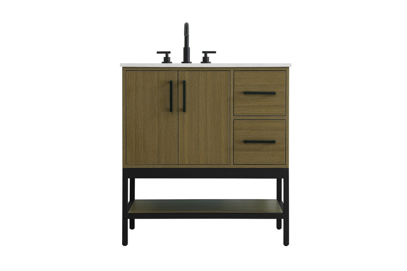 Elegant Lighting VF60732MCB Bathroom Vanity, Chestnut Brown
