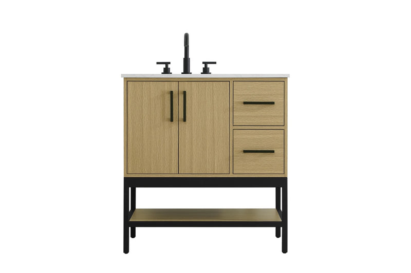 Elegant Lighting VF60732MHB Bathroom Vanity, Honey Brown