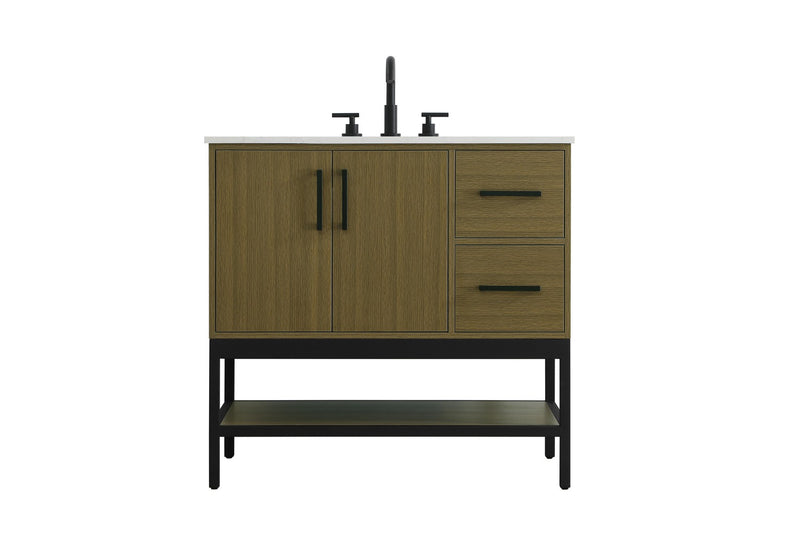 Elegant Lighting VF60736MCB Bathroom Vanity, Chestnut Brown