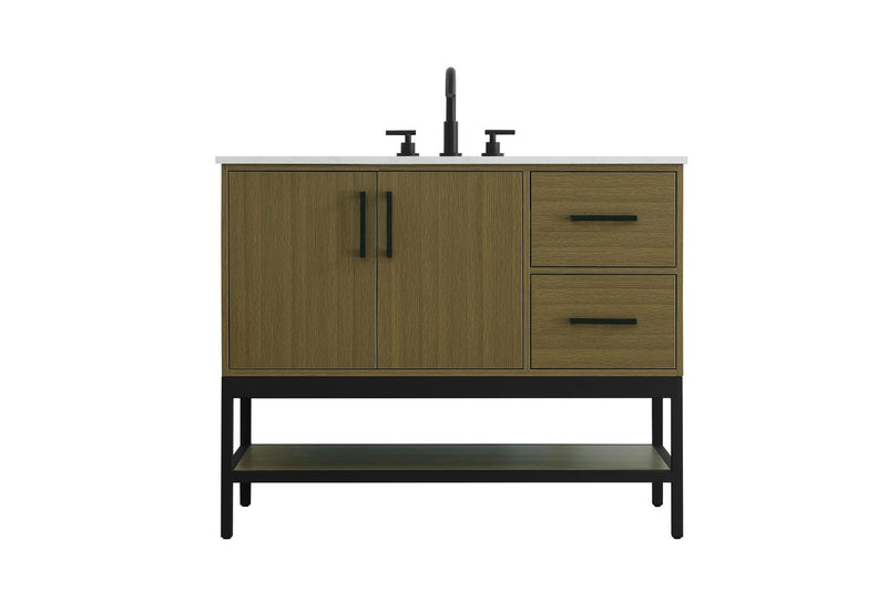Elegant Lighting VF60742MCB Bathroom Vanity, Chestnut Brown