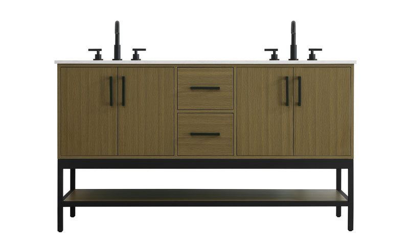 Elegant Lighting VF60760DMCB Bathroom Vanity, Chestnut Brown