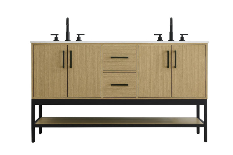Elegant Lighting VF60760DMHB Bathroom Vanity, Honey Brown