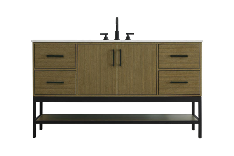 Elegant Lighting VF60760MCB Bathroom Vanity, Chestnut Brown