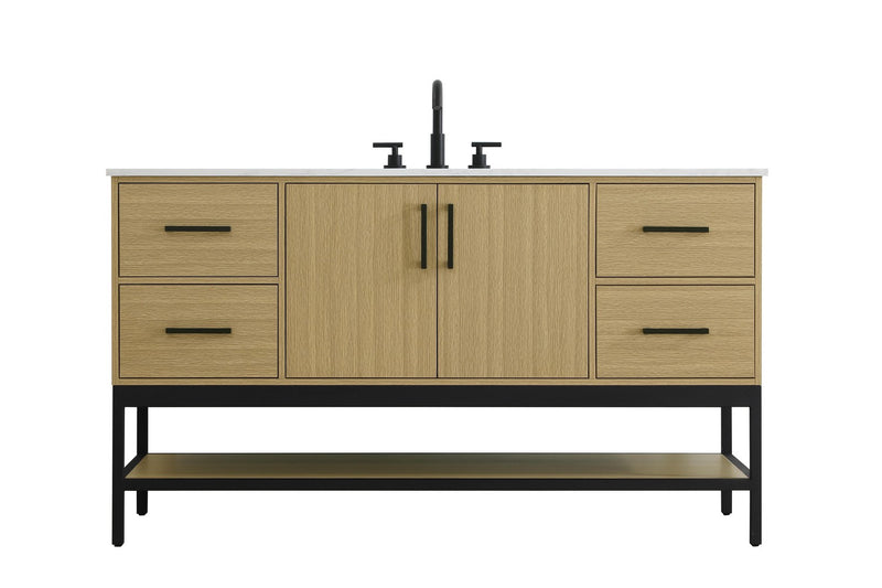 Elegant Lighting VF60760MHB Bathroom Vanity, Honey Brown