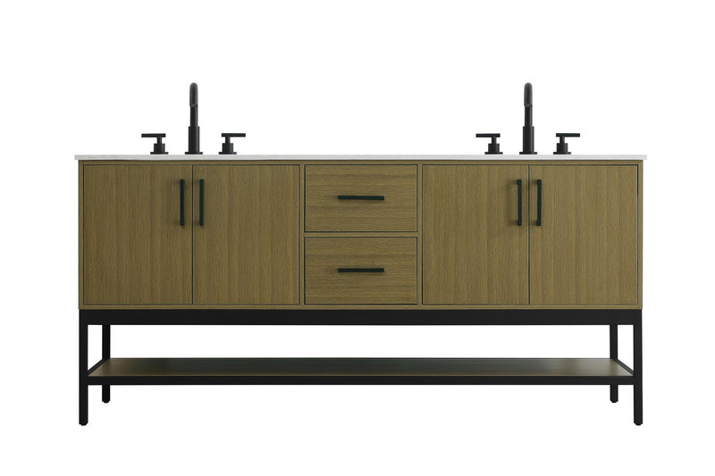 Elegant Lighting VF60772DMCB Bathroom Vanity, Chestnut Brown