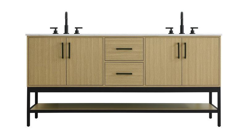 Elegant Lighting VF60772DMHB Bathroom Vanity, Honey Brown