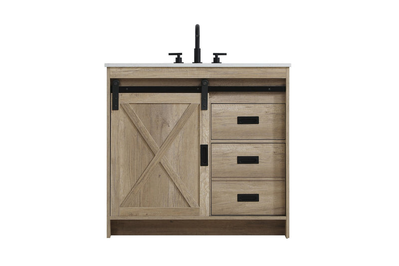 Elegant Lighting VF90536NT Bathroom Vanity, Natural Oak