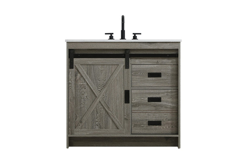 Elegant Lighting VF90536RG Bathroom Vanity, Rustic Grey