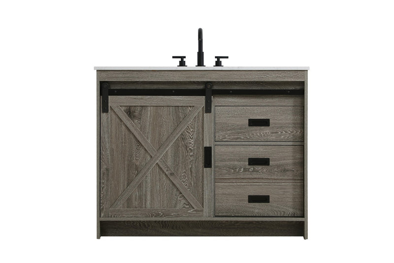 Elegant Lighting VF90542RG Bathroom Vanity, Rustic Grey