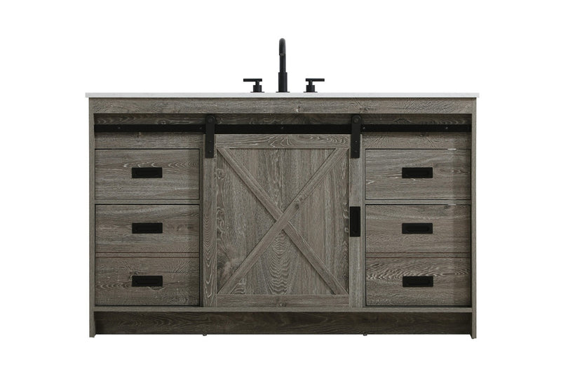 Elegant Lighting VF90554RG Bathroom Vanity, Rustic Grey