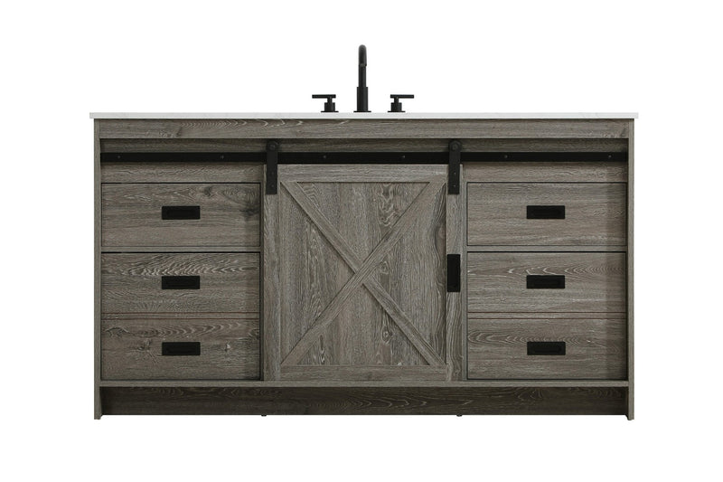 Elegant Lighting VF90560RG Bathroom Vanity, Rustic Grey