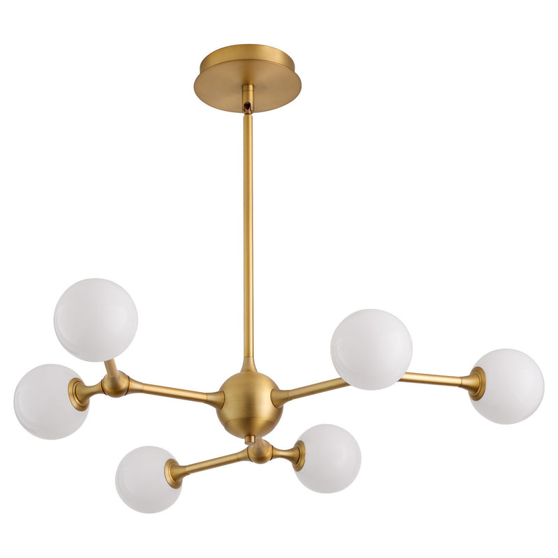 Quorum 3-646-56 LED Chandelier, Brushed Brass