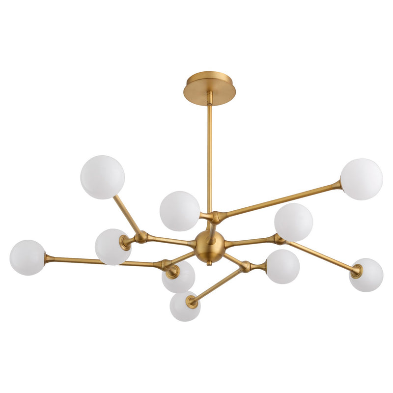 Quorum 3-647-56 LED Chandelier, Brushed Brass