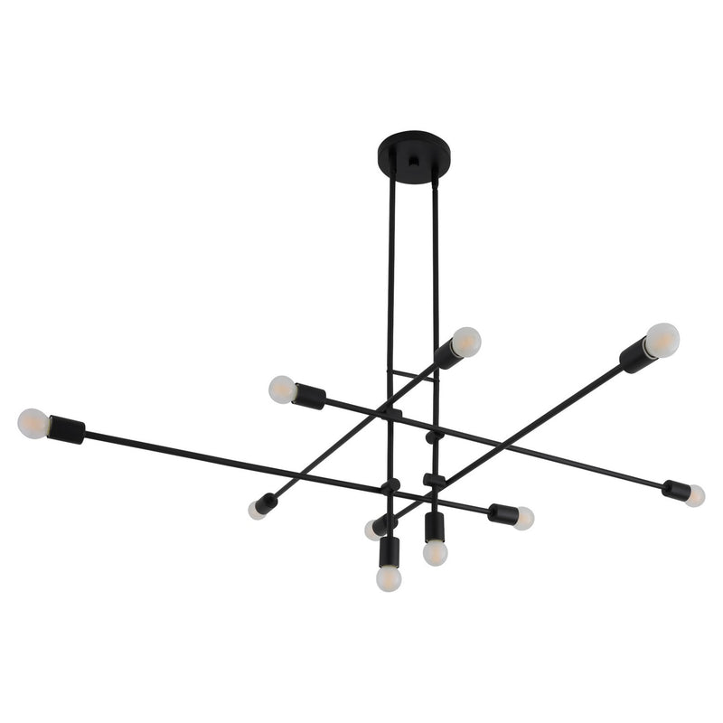 Quorum 3-697-15 Ten Light Chandelier, Black