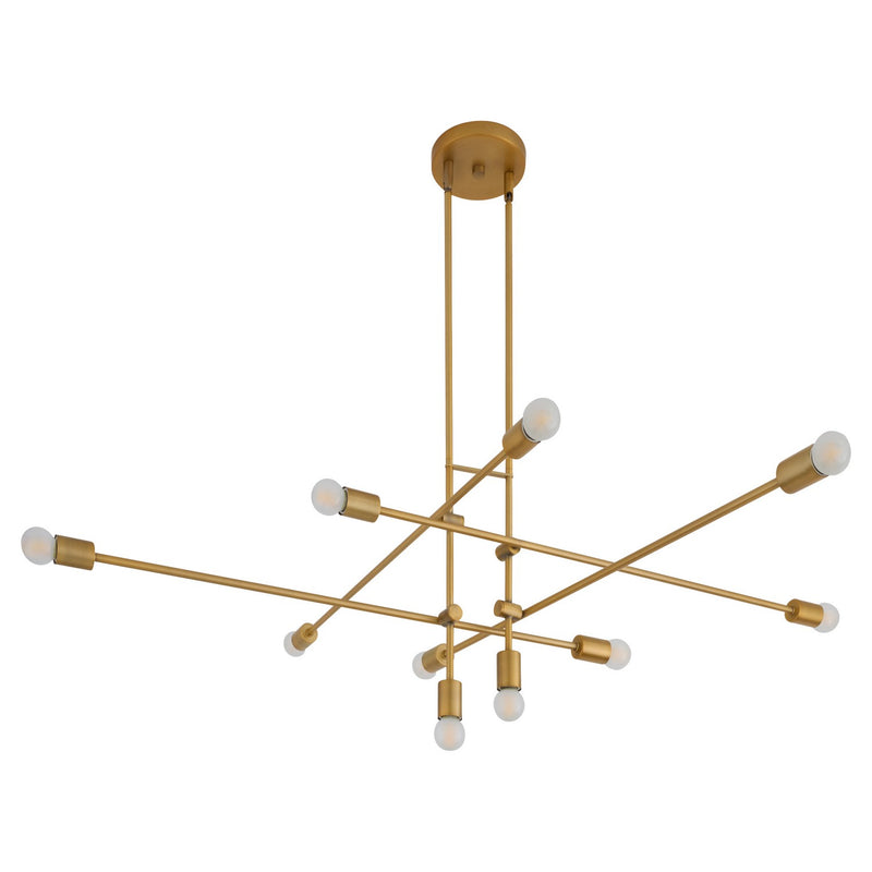 Quorum 3-697-56 Ten Light Chandelier, Brushed Brass