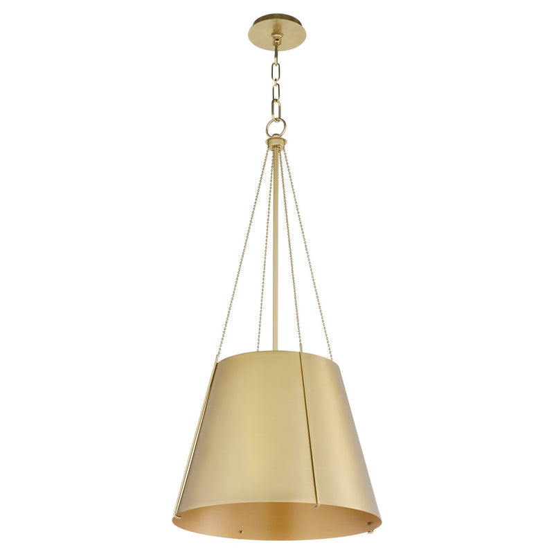 Quorum 862-3-80 Three Light Pendant, Aged Brass