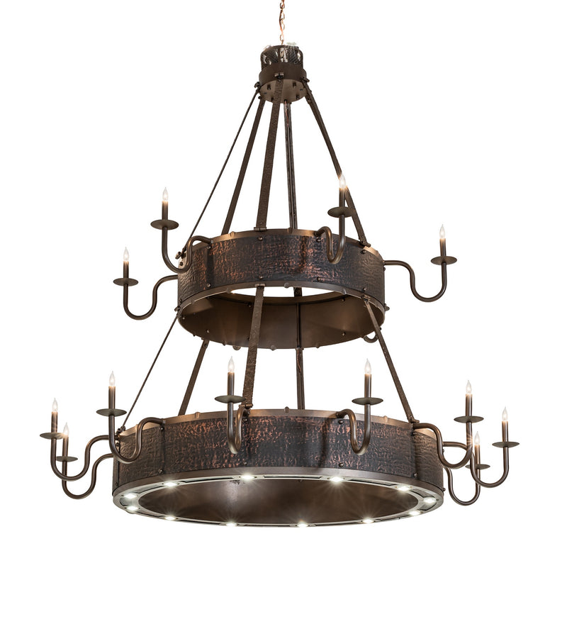 Meyda Tiffany 269296 LED Chandelier, Tyler Bronze & Blackened Textured Copper