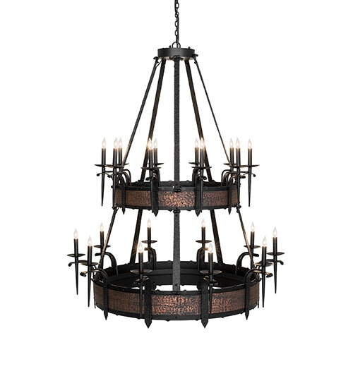 Meyda Tiffany 282861 20 Light Chandelier, Flat Black/Blackened Textured Copper