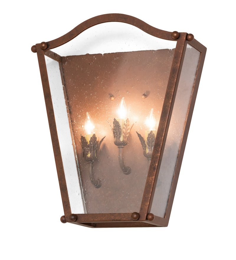 Meyda Tiffany 284485 Three Light Wall Sconce, Antique Rust