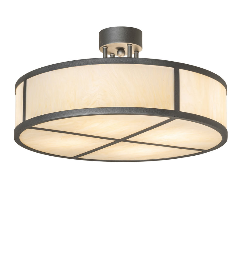 Meyda Tiffany 285603 Four Ligh Semi-Flush Mount, Textured Gunmetal