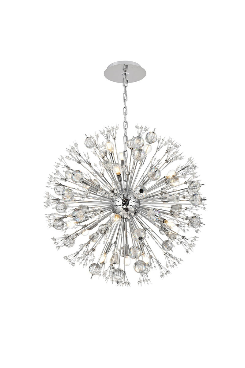 Elegant Lighting 2550D32C 18 Light Pendant, chrome