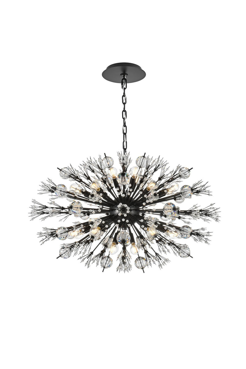 Elegant Lighting 2550D36BK 24 Light Pendant, black